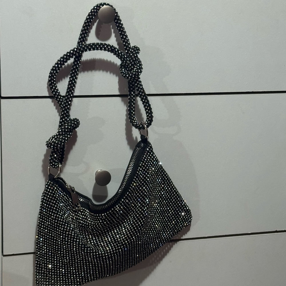 Elegant Black Beaded Women's Bag